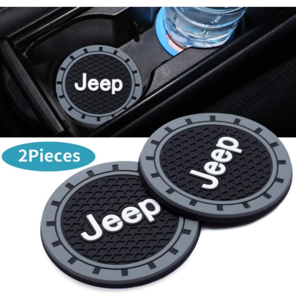 2X-Jeep Black and Gray Round Coasters - Picture 2 of 5